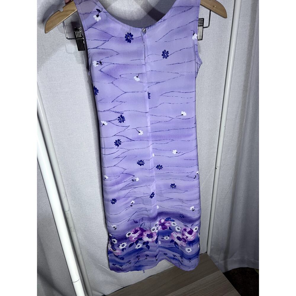 Vintage 90s y2K All‎ That Jazz Purple Floral Sleeveless Mini Dress - Picture 6 of 9